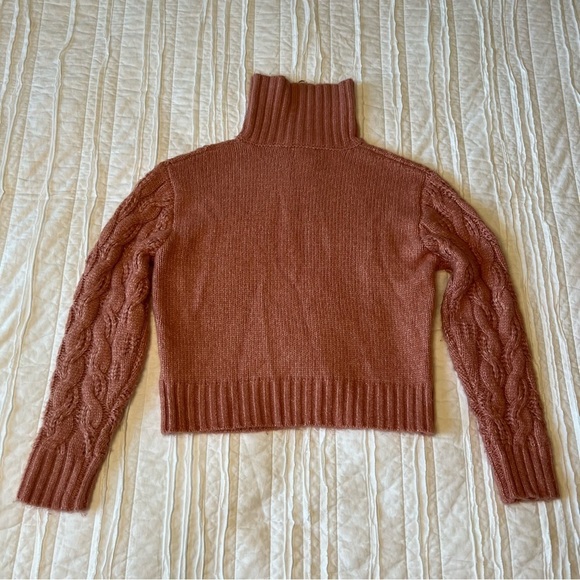 2/$30 Sincerely Jules Cable Knit Chunky Turtle Neck Zipper Sweater Pink SZ XS - Picture 5 of 11